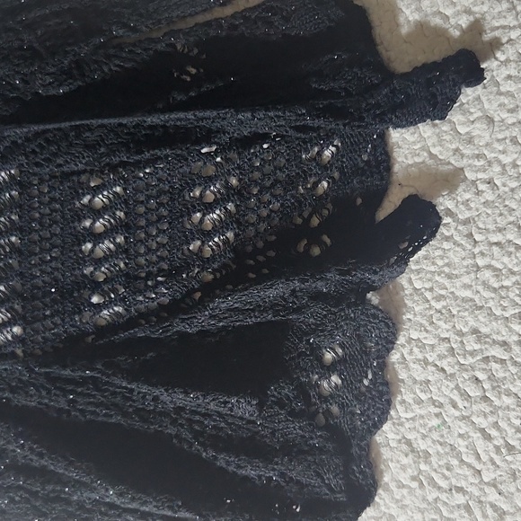 Liz Lange Maternity Tie Front Black and Silver Sweater in Size Large - Picture 4 of 6